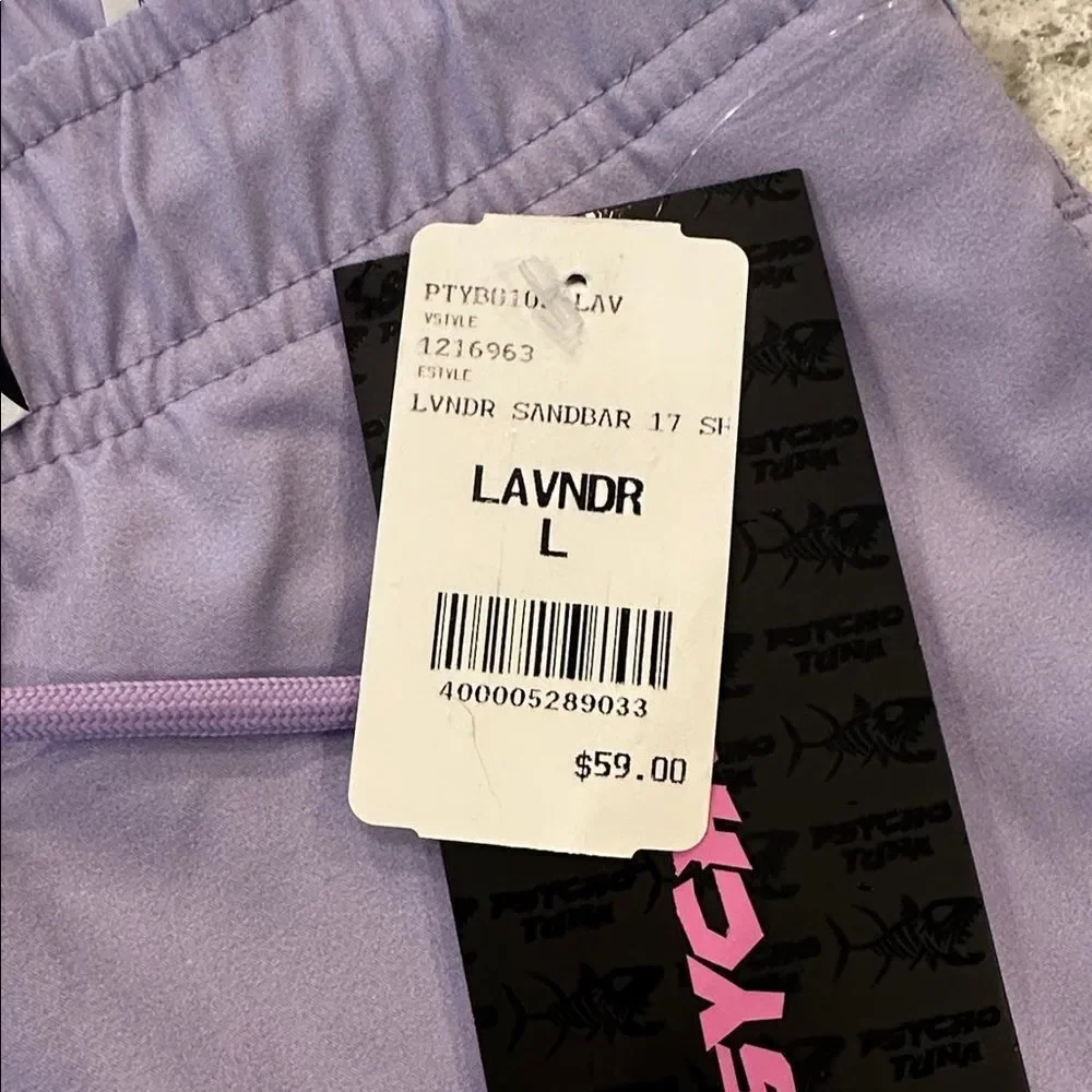 👕 Psycho Tuna Lavender Sandbar Swim Trunks Men’s Large NWT